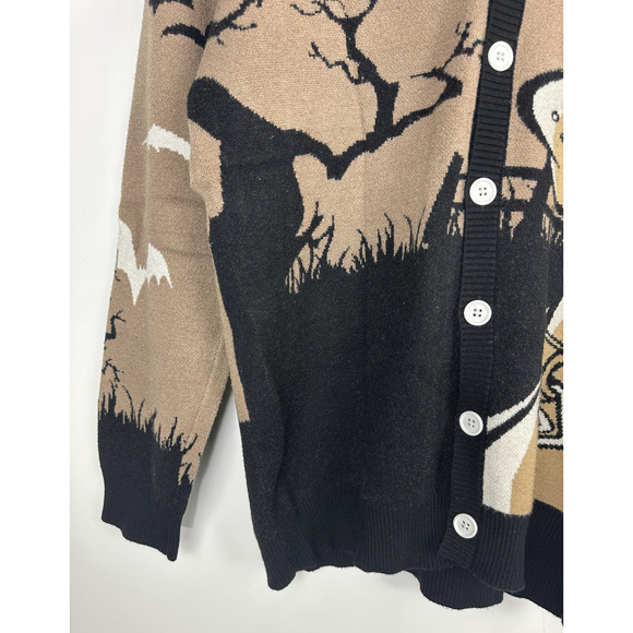 Scooby-Doo Haunted Mansion Classic Cardigan Brown Black Boxlunch Unisex Large - Picture 5 of 13